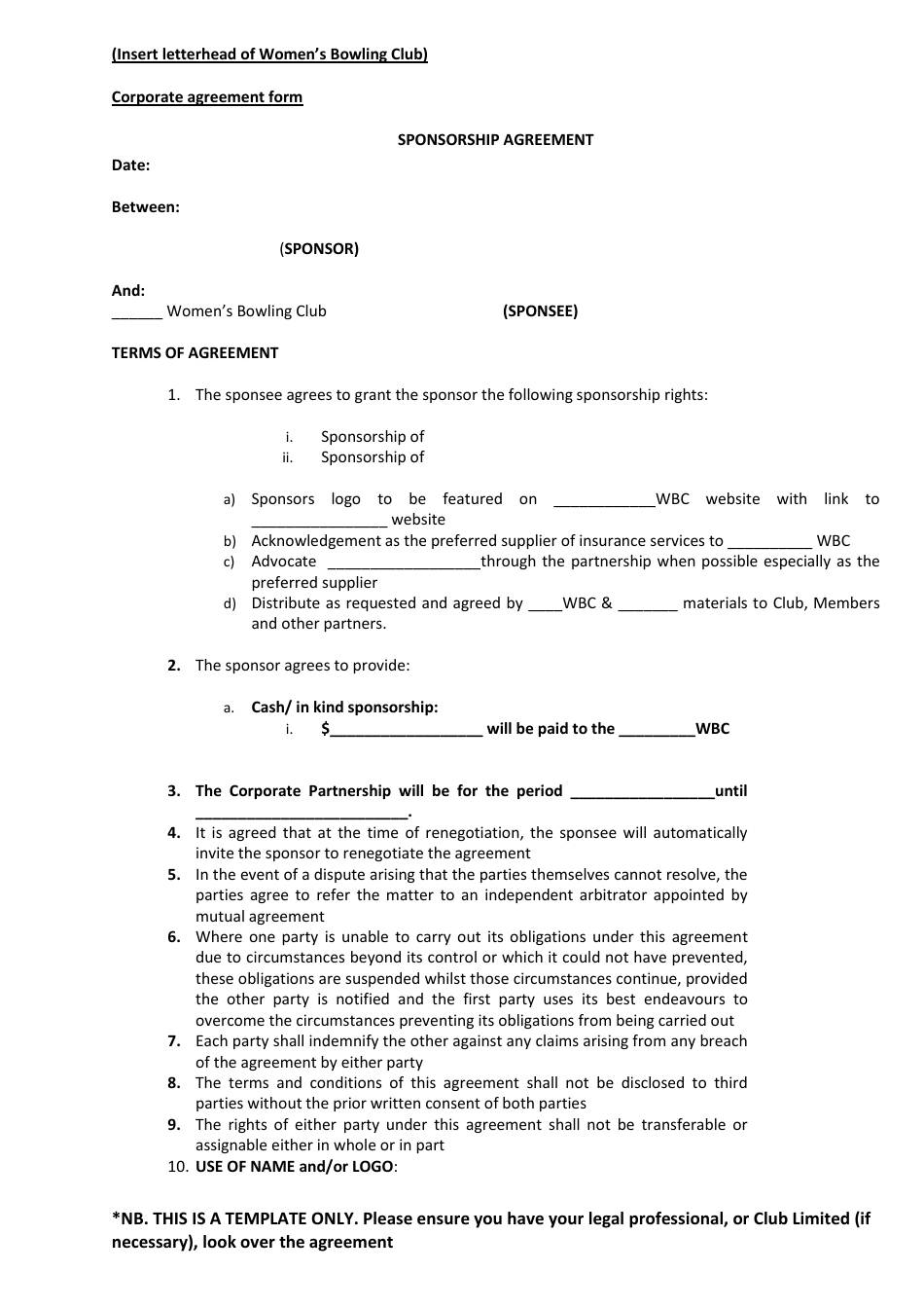 Womens Bowling Club Sponsorship Proposal Template, Page 4