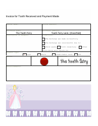 Document preview: Tooth Fairy Invoice Template