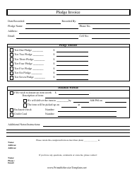 Document preview: Pledge Invoice Template