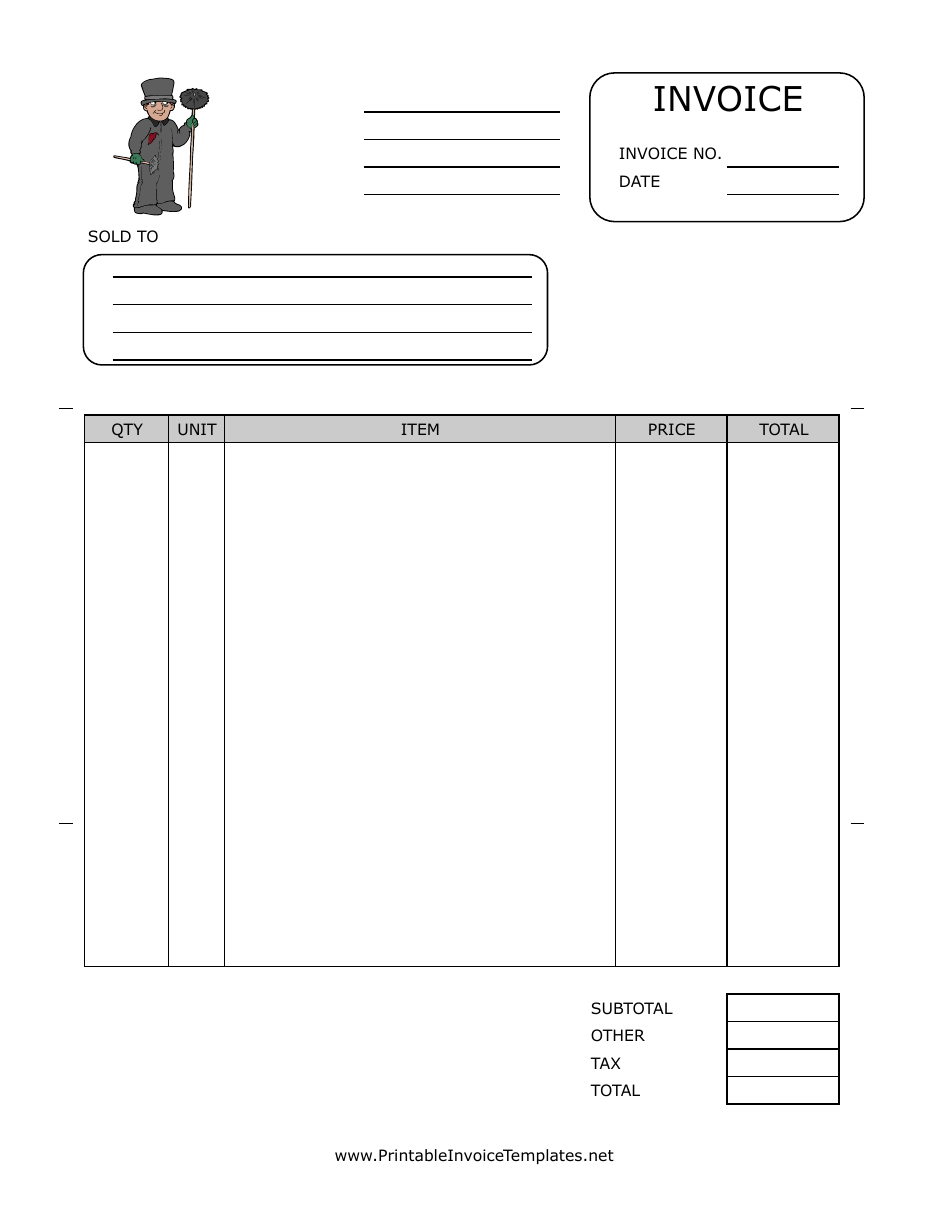 Chimneysweep Invoice Template, Page 1