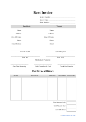 Document preview: Rent Invoice Template
