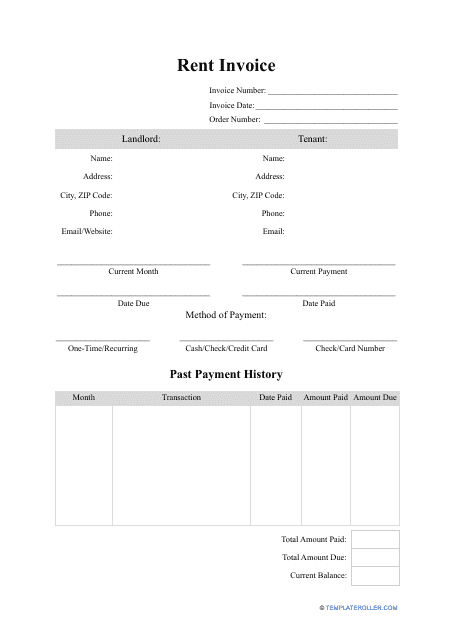 Rent Invoice Template Download Pdf