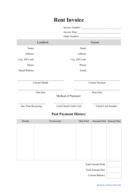 free rent invoice