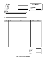 Document preview: Window Washer Invoice Template - Black and White