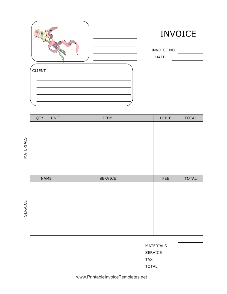 Flower Shop Invoice Template Fill Out, Sign Online and Download PDF