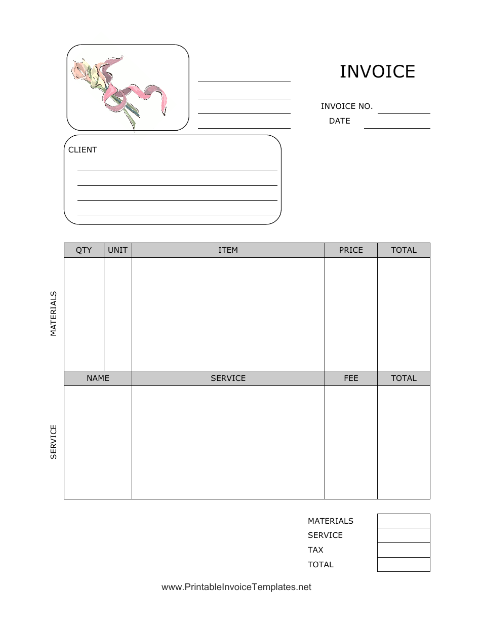 Flower Shop Invoice Template, Page 1