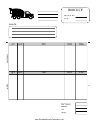 Document preview: Hauling Invoice Template - Truck