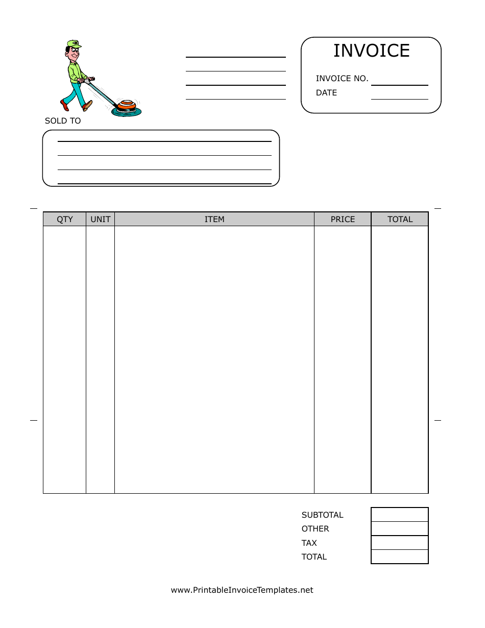 Floor Service Invoice Template, Page 1