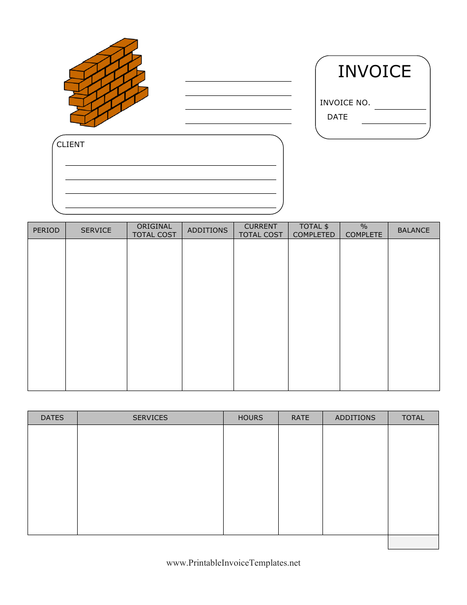 Building Invoice Template, Page 1