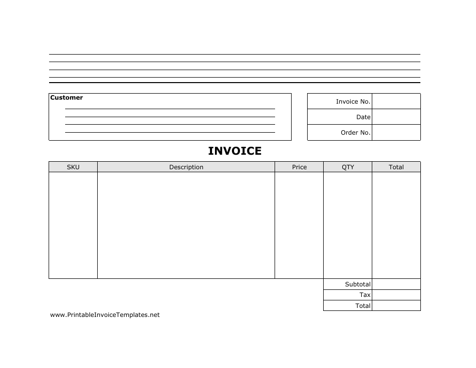 Customer Invoice Template, Page 1