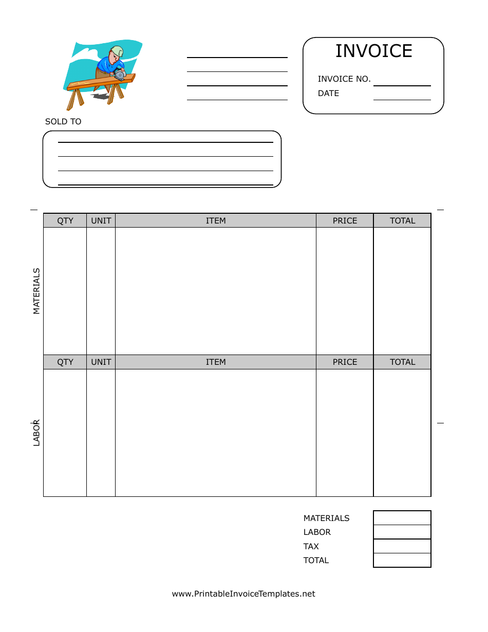 Repairs Invoice Template, Page 1