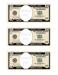 Document preview: Ten Dollar Bill Photo Frame Template
