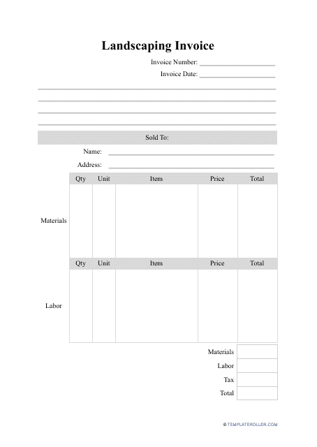 Landscaping Invoice Template