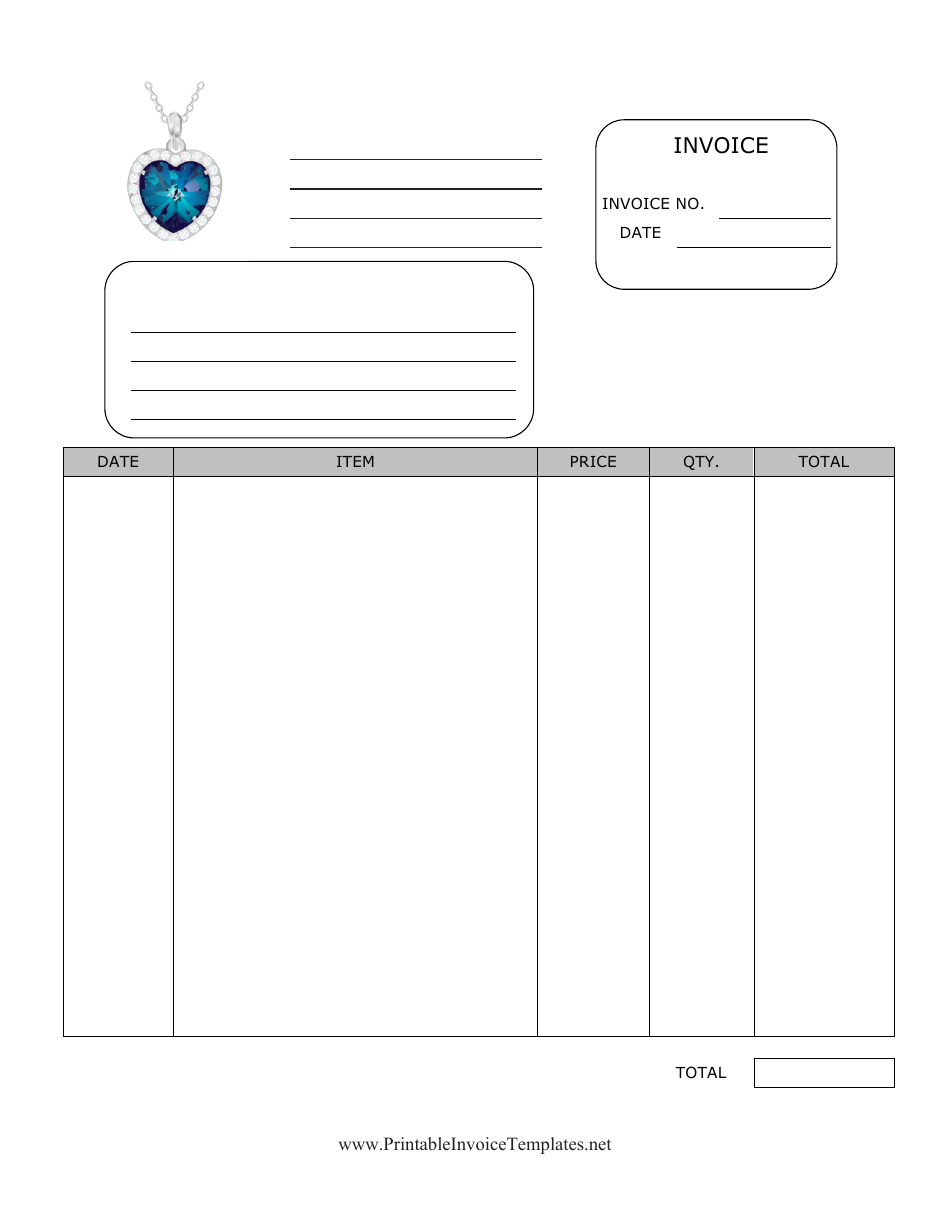 Jewelry Invoice Template Fill Out, Sign Online and Download PDF