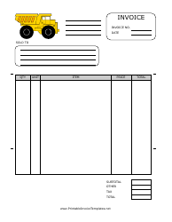 Document preview: Excavation Invoice Template - Yellow Tractor