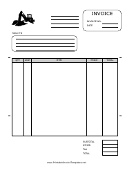 Document preview: Excavation Invoice Template - Black Tractor