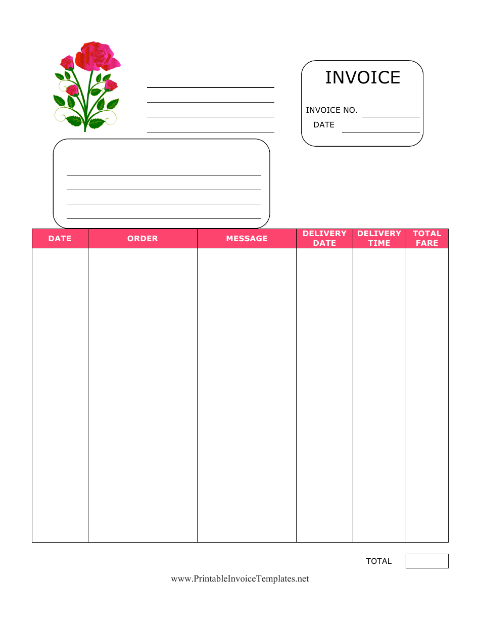 Pink Invoice Template, Page 1