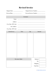 Document preview: Revised Invoice Template