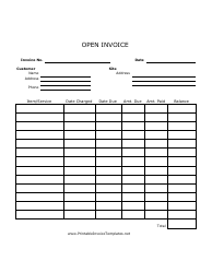 Document preview: Open Invoice Template