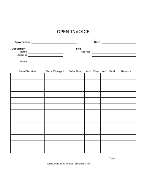 Open Invoice Template