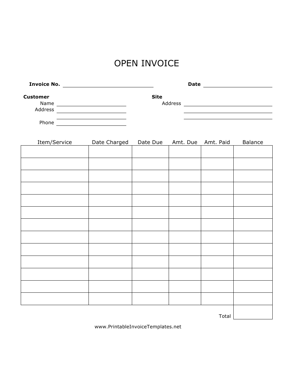Open Invoice Template, Page 1