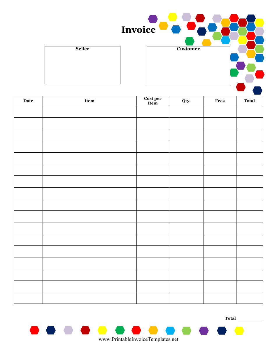 Colorful Invoice Template, Page 1