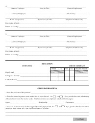 Employment Application Form, Page 3