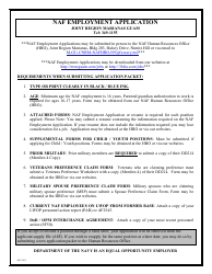 Document preview: NAF Employment Application Form