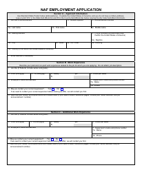 NAF Employment Application Form, Page 2