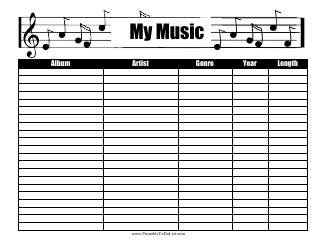 Document preview: My Music Inventory Spreadsheet