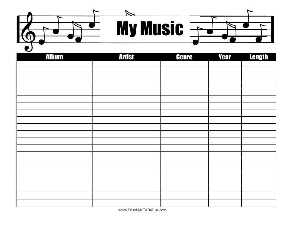 My Music Inventory Spreadsheet, Page 1