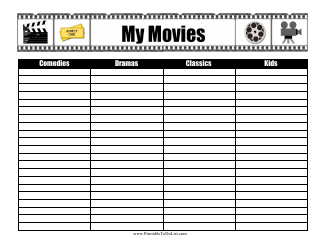 Document preview: Movies Inventory Template