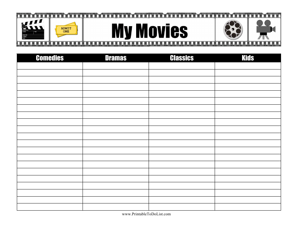 Movies Inventory Template Download Printable PDF | Templateroller