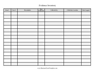 &quot;Evidence Inventory Template&quot;