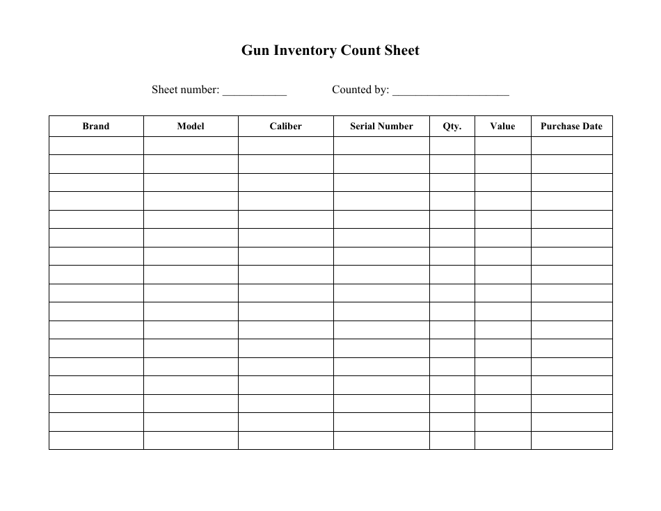 36 best ideas for coloring Printable Firearm Inventory Sheet