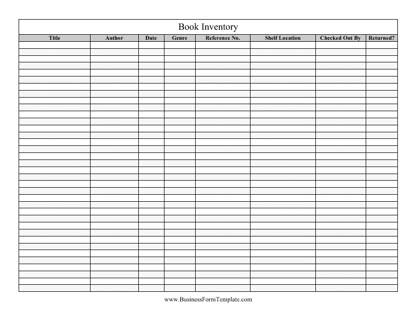Book Inventory Template - Big Table preview