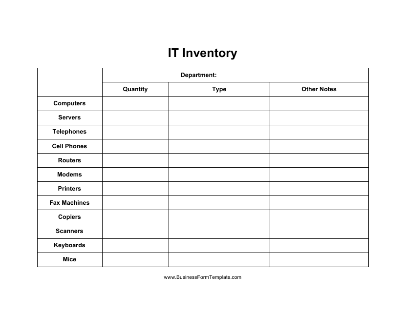 It Inventory Template - Download Preview