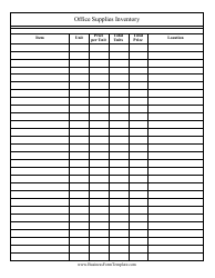 &quot;Office Supplies Inventory Template&quot;