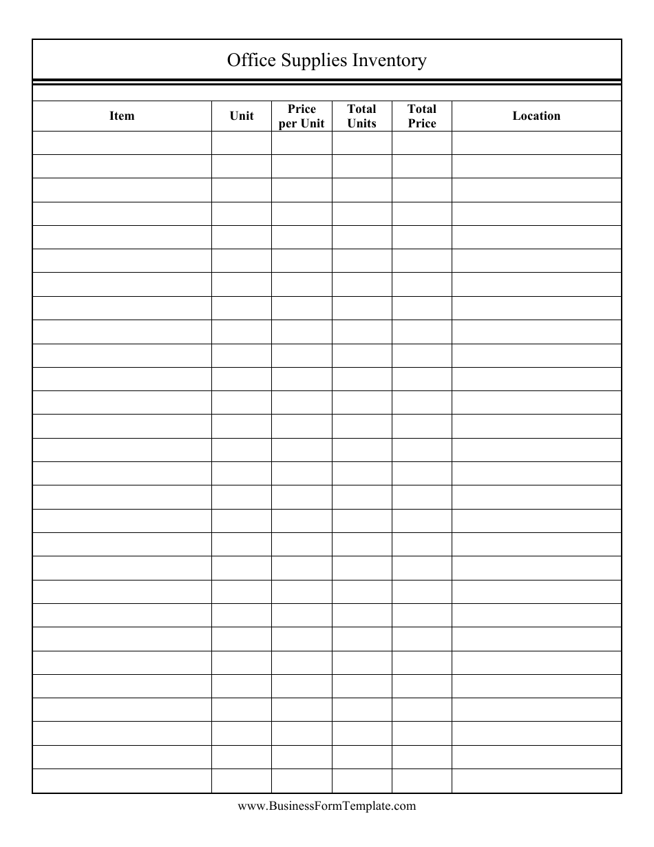 Supply Inventory Free Printable Inventory Sheets