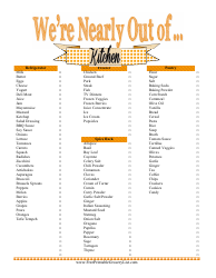 Document preview: Kitchen Inventory Template - Orange