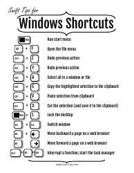 Windows Shortcuts Cheat Sheet