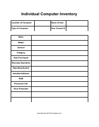 Document preview: Individual Computer Inventory Template