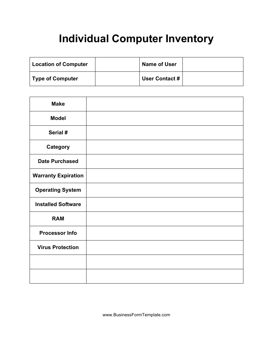 Individual Computer Inventory Template Download Printable PDF ...