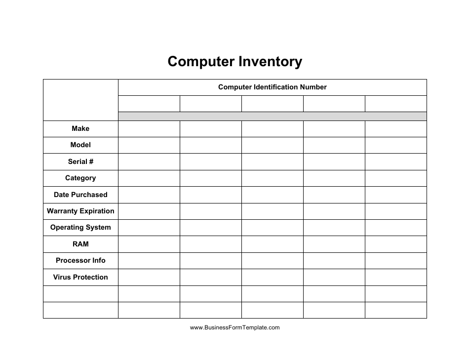 Computer Inventory Template