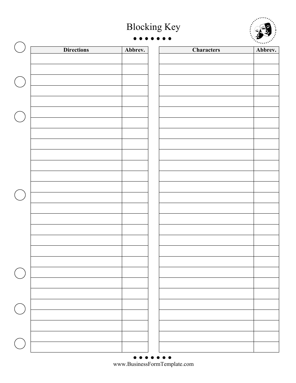 Blocking Key Spreadsheet Template Download Printable PDF | Templateroller