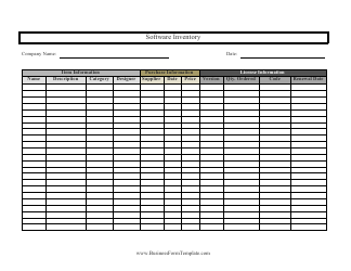 Document preview: Software Inventory Template
