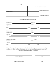Document preview: Dna Paternity Test Order Form