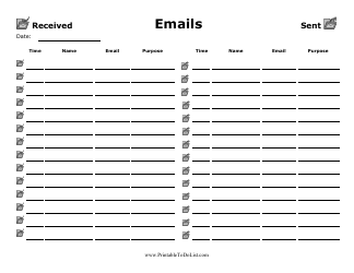 Incoming/Outgoing Email Log Template