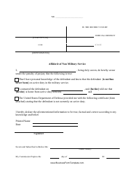 Document preview: Affidavit of Non-military Service Form