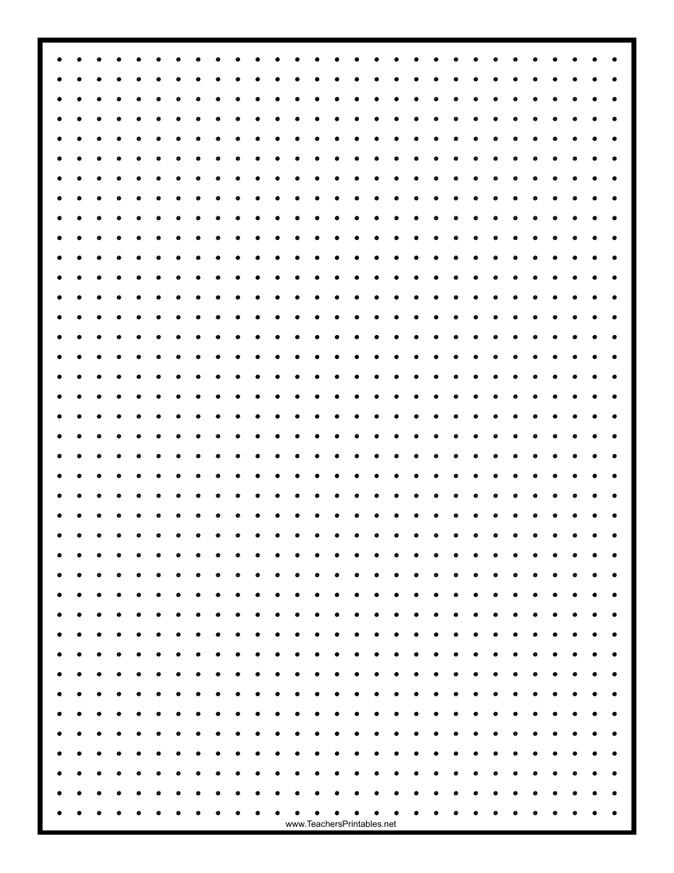 Black 0.25 Inch Dot Graph Paper Template Preview